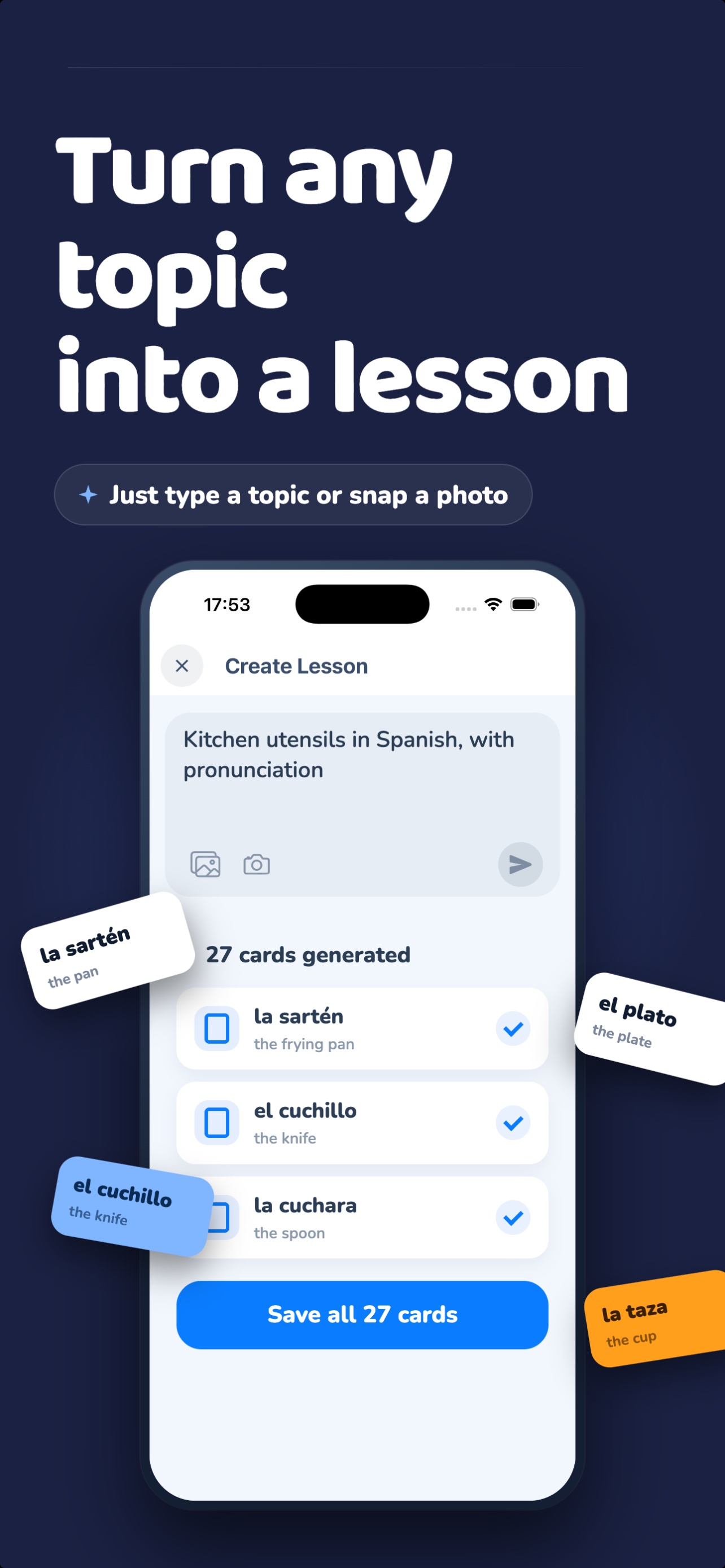 Prenez une photo, obtenez une leçon — notes, menus, panneaux, n'importe quoi