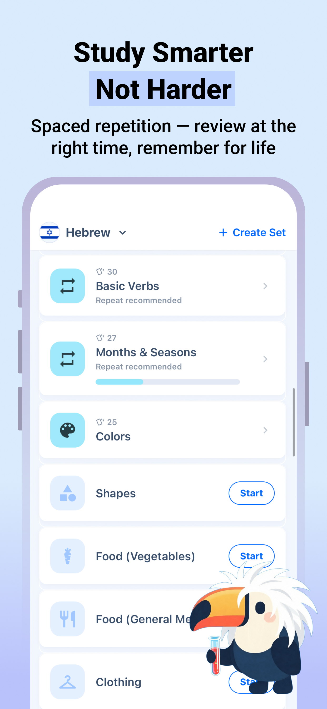 Study smarter with spaced repetition — review at the right time